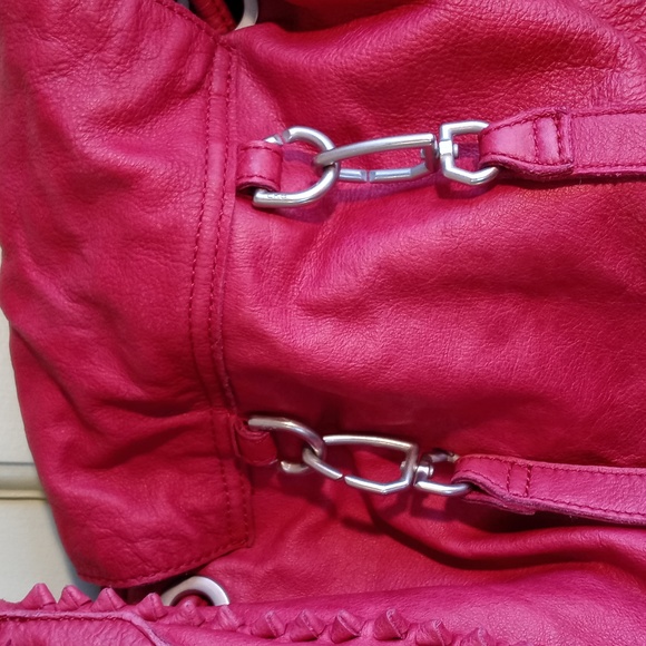 Women's Liebeskind Berlin red leather backpack shoulder bag purse handbag - Picture 12 of 16